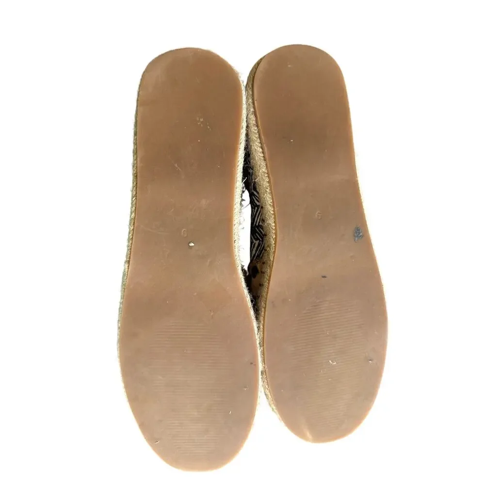 Soft Surroundings Platform Espadrille in Leopard and Geometric Print Size 9